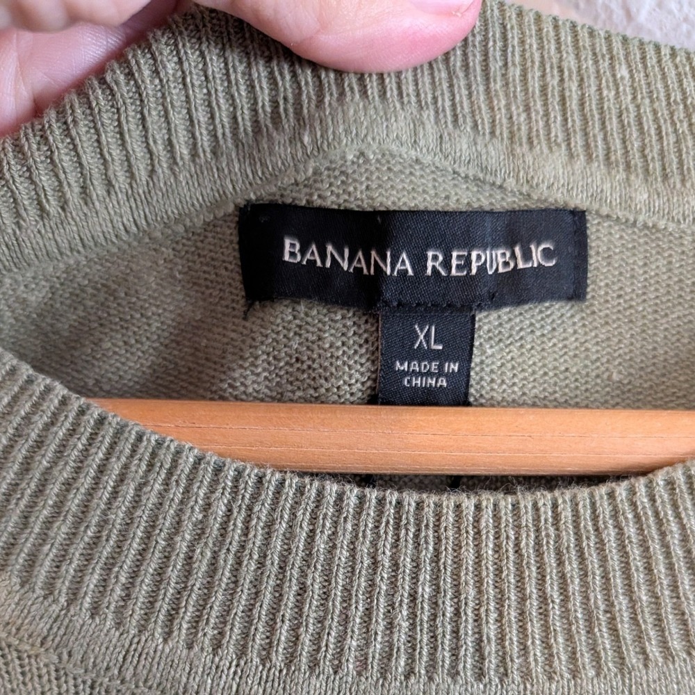 Banana Republic Womens XL Green Linen Rayon Short Sleeve Knit Sweater 1859461 - Picture 3 of 8